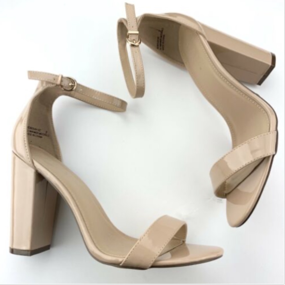 Charlotte Russe Nude Patent Strap Sandals